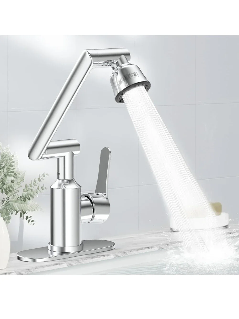 Bathroom Sink Faucet, FunnyAir Stainless Steel 1080° Rotatable Faucet for Sink